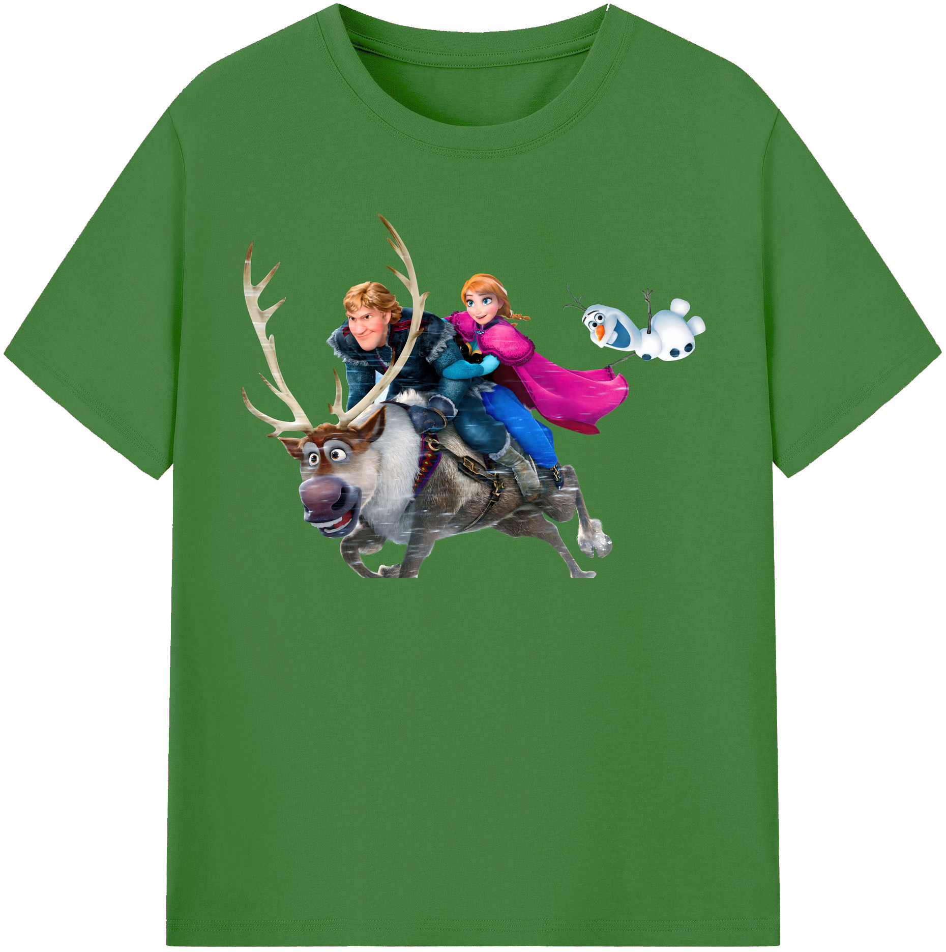 （画像用） アナと雪の女王 アンナ エルサ Frozen Anna Elsa レディースカジュアルプリントTシャツ（綿100％）